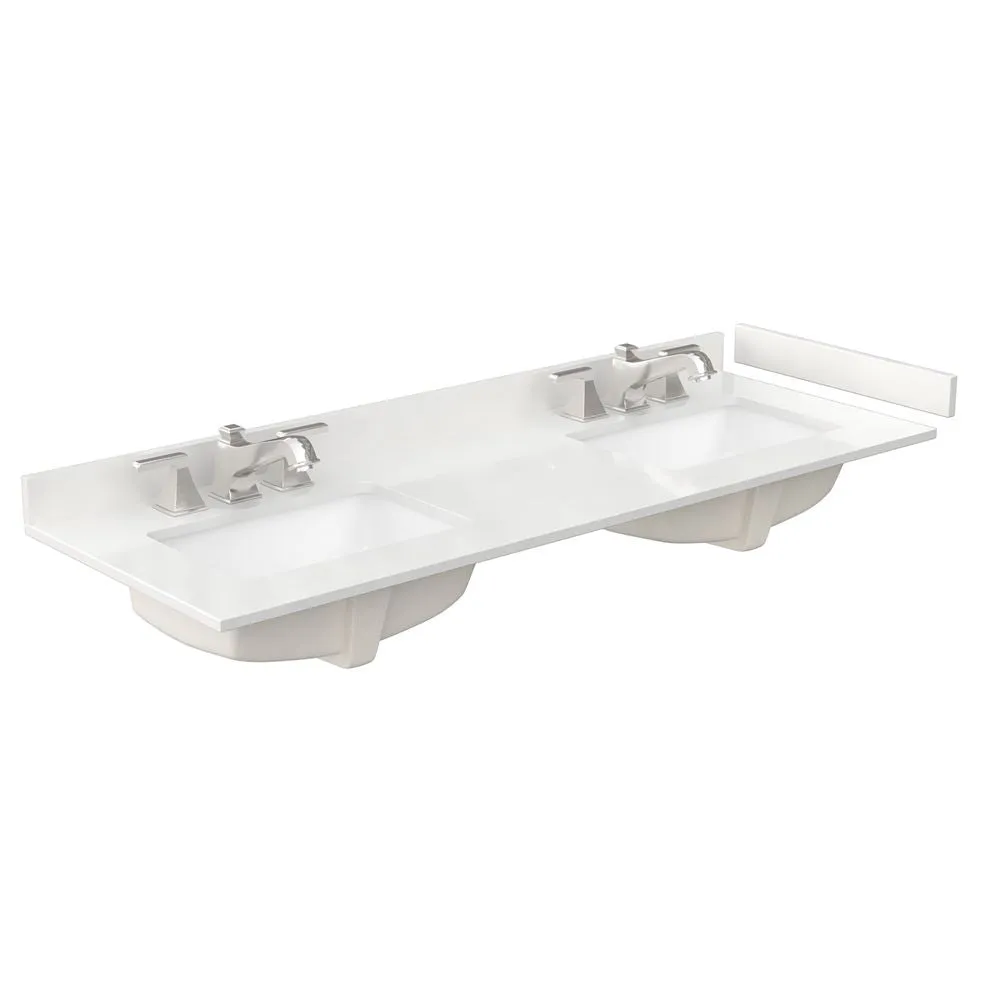 Wyndham Collection Avery 60-in White Double Sink Bathroom Vanity with White Carrara Marble Top, photo 9 of 10