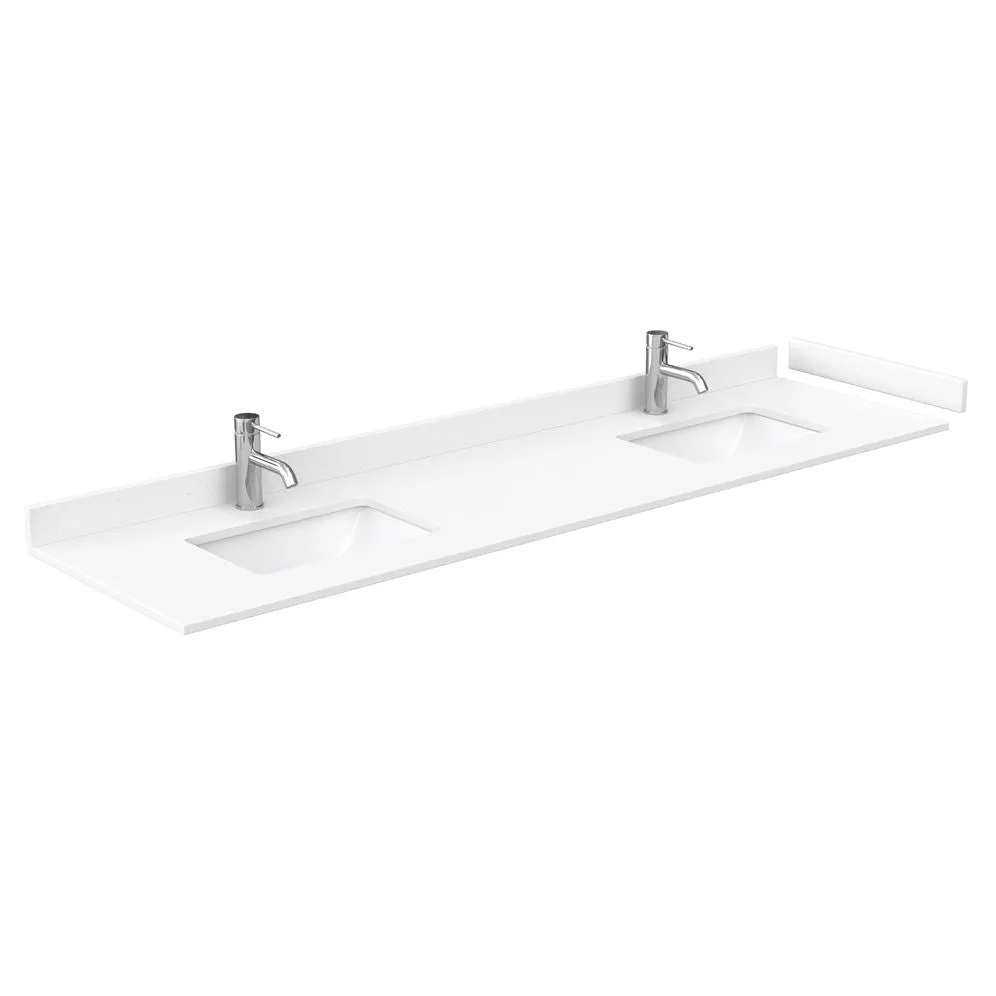 Wyndham Collection Avery 80-in White Double Sink Bathroom Vanity with White Carrara Marble Top, Mirror Included, photo 9 of 9