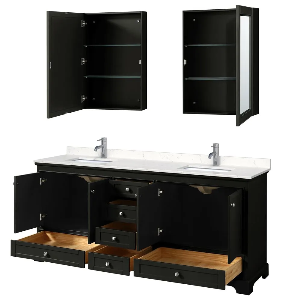 Wyndham Collection Deborah 80-in Dark Espresso Bathroom Vanity Cabinet with Mirrors, photo 6 of 8