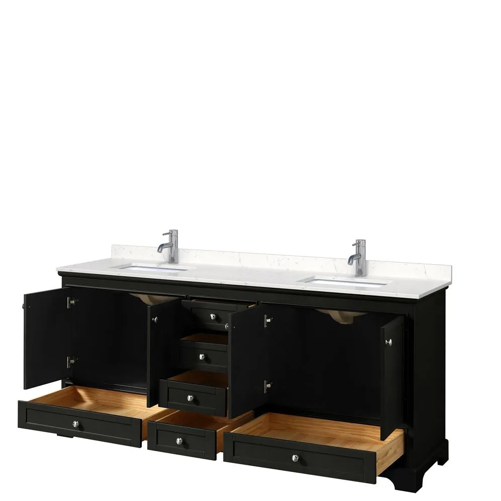 Wyndham Collection Deborah 80-in Dark Espresso Bathroom Vanity Cabinet with Mirrors, photo 7 of 8