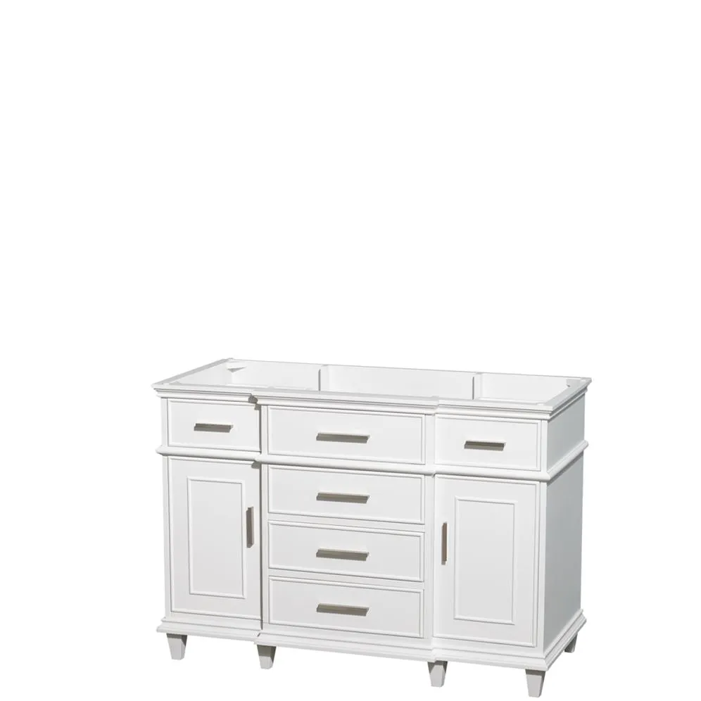 Wyndham Collection Berkeley 48-in White Bathroom Vanity Cabinet with Mirror, photo 7 of 9