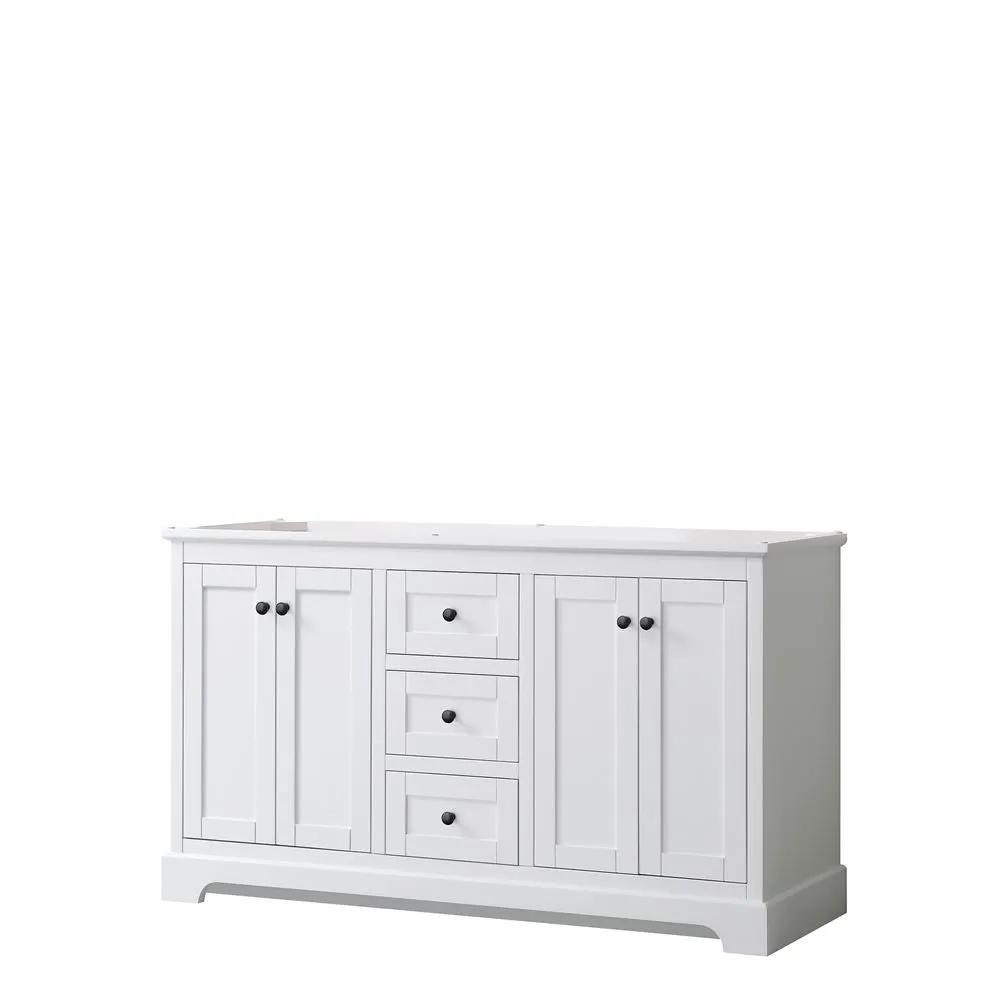 Wyndham Collection Avery 60-in White Double Sink Bathroom Vanity with White Carrara Marble Top, photo 10 of 10