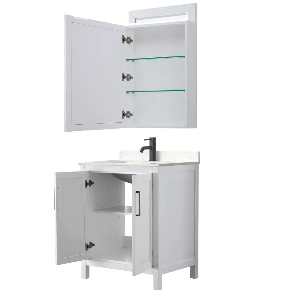 Wyndham Collection Daria 59-in White Bathroom Vanity Cabinet (Mirror Included), photo 7 of 9