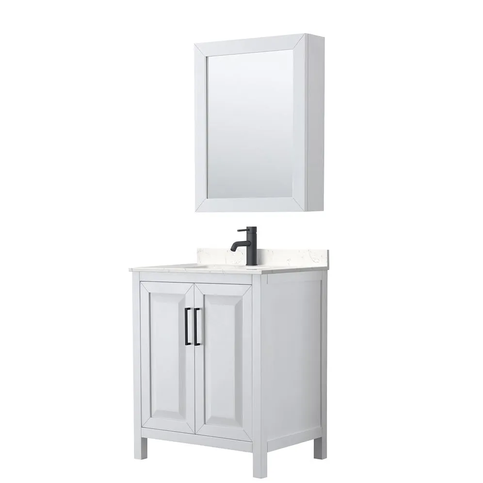 Wyndham Collection Daria 59-in White Bathroom Vanity Cabinet (Mirror Included), photo 5 of 9