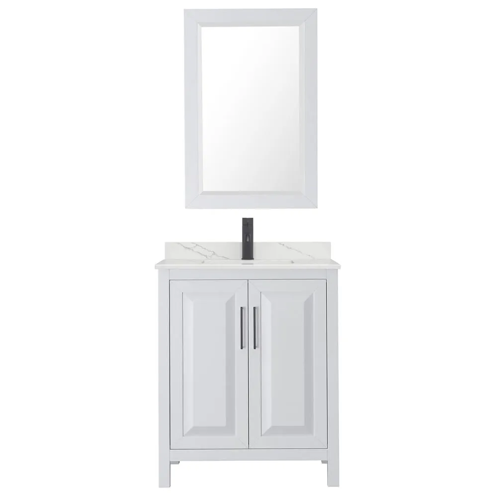 Wyndham Collection Daria 59-in White Bathroom Vanity Cabinet (Mirror Included), photo 3 of 9