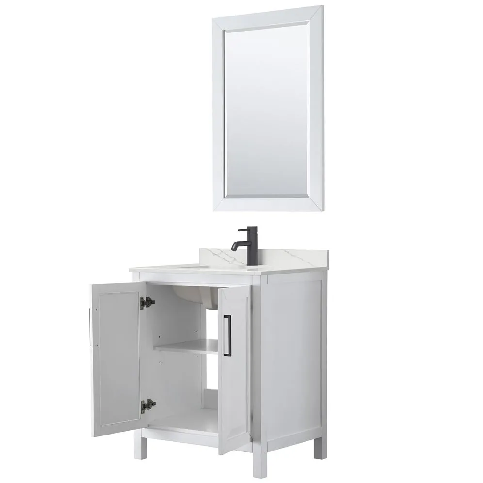 Wyndham Collection Daria 59-in White Bathroom Vanity Cabinet (Mirror Included), photo 4 of 9