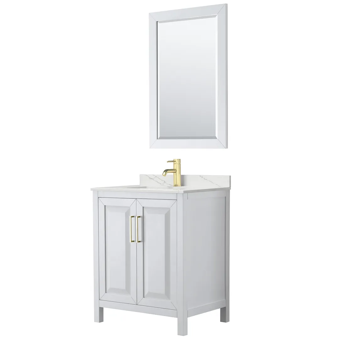 Wyndham Collection Daria 59-in White Bathroom Vanity Cabinet (Mirror Included), photo 2 of 9