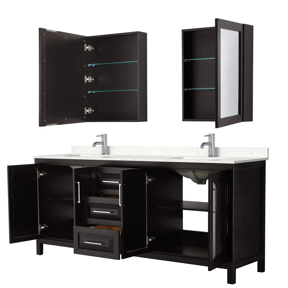 Wyndham Collection Daria 78.75-in Dark Espresso Bathroom Vanity Cabinet, photo 6 of 9