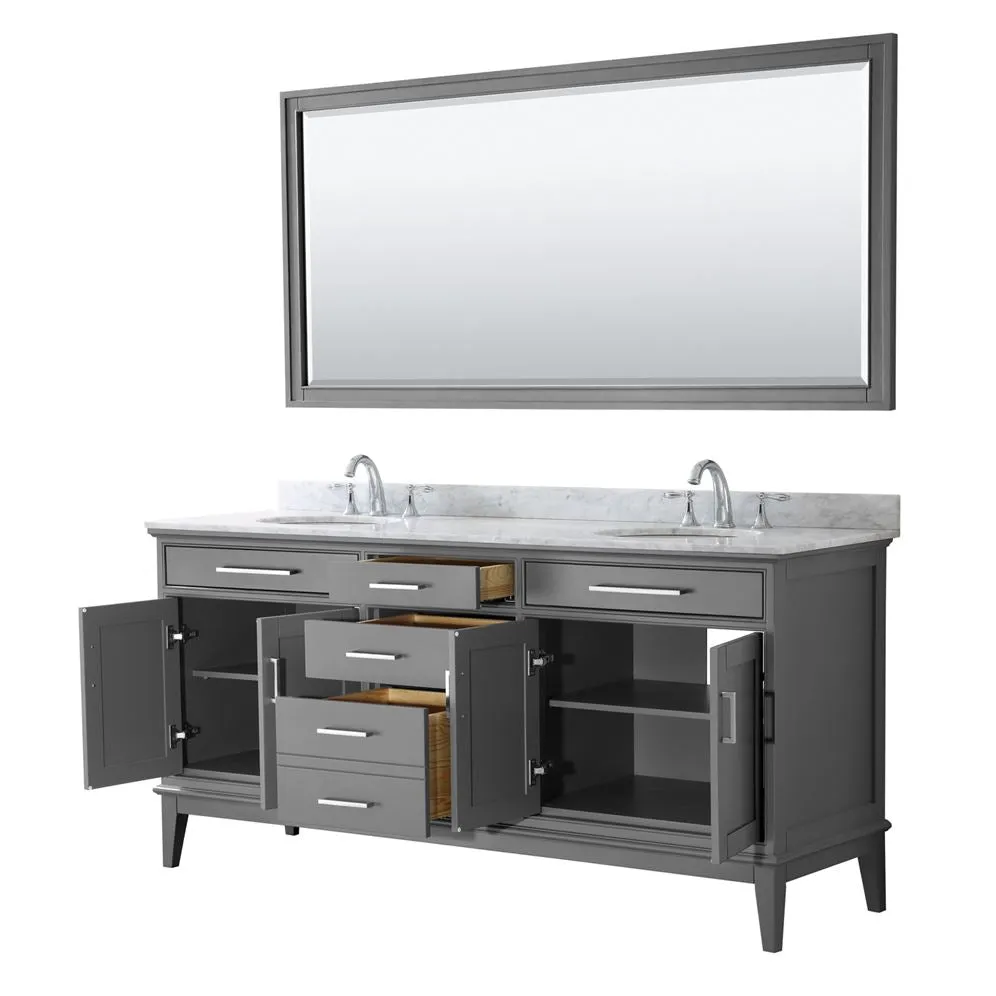Wyndham Collection Margate 72-in Dark Gray Bathroom Vanity Cabinet, photo 5 of 9