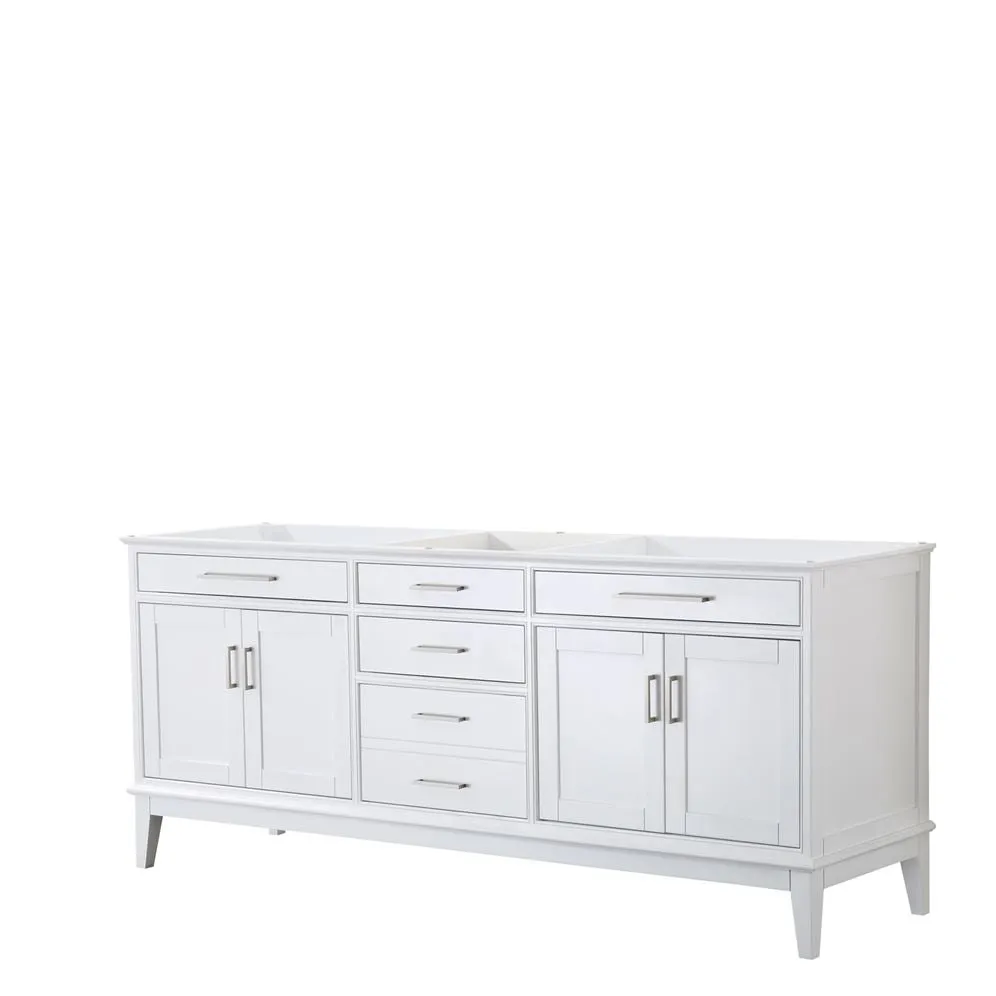 Wyndham Collection Margate 80-in White Double Sink Bathroom Vanity with White Marble Top, photo 4 of 6