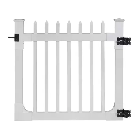 4 × 4 ft Nantucket Vinyl Picket Fence Gate with Stainless Steel Hardware