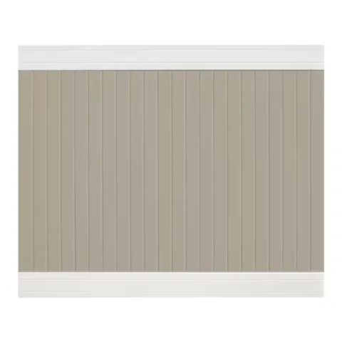 Wexford 6 × 8 ft Tan and White Vinyl Fence Panel