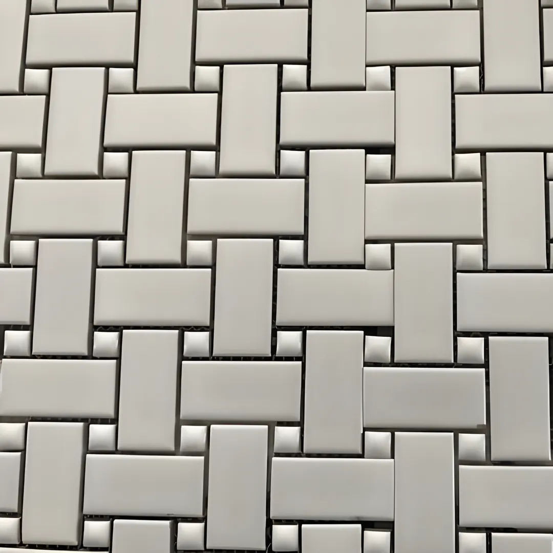 Merola Tile Metro Basketweave White w/Black Dot 11-3/4 in. x 11-3/4 in. Porcelain Mosaic Tile (9.8 sq. ft./Case), photo 2 of 9