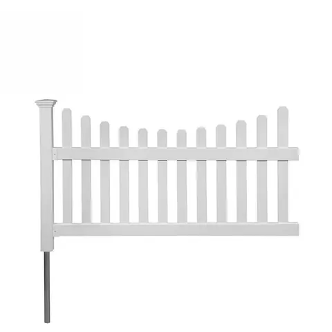 3.5 ft high · 6 ft wide Permanent All American Vinyl Picket Fence Panel Kit with No-Dig Anchor and Cap
