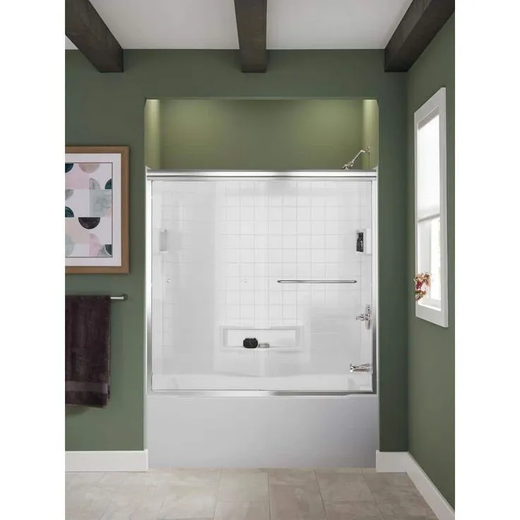Delta Distinction 60 in. W x 60 in. H Three Piece Glue Up Tub Surrounds in High Gloss White, photo 3 of 8