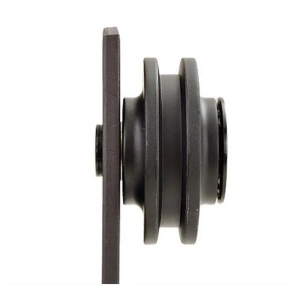 CALHOME 144 in. Antique Bronze Classic Straight Strap Double Track Barn Door Hardware Kit, photo 5 of 6