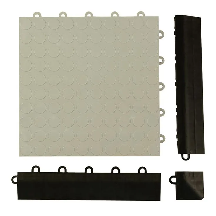 Greatmats Click Tile Black 2-3/8 in. x 12.14 in. x 5/8 in. Female Border Ramp with Loops (Case of 4), photo 6 of 8