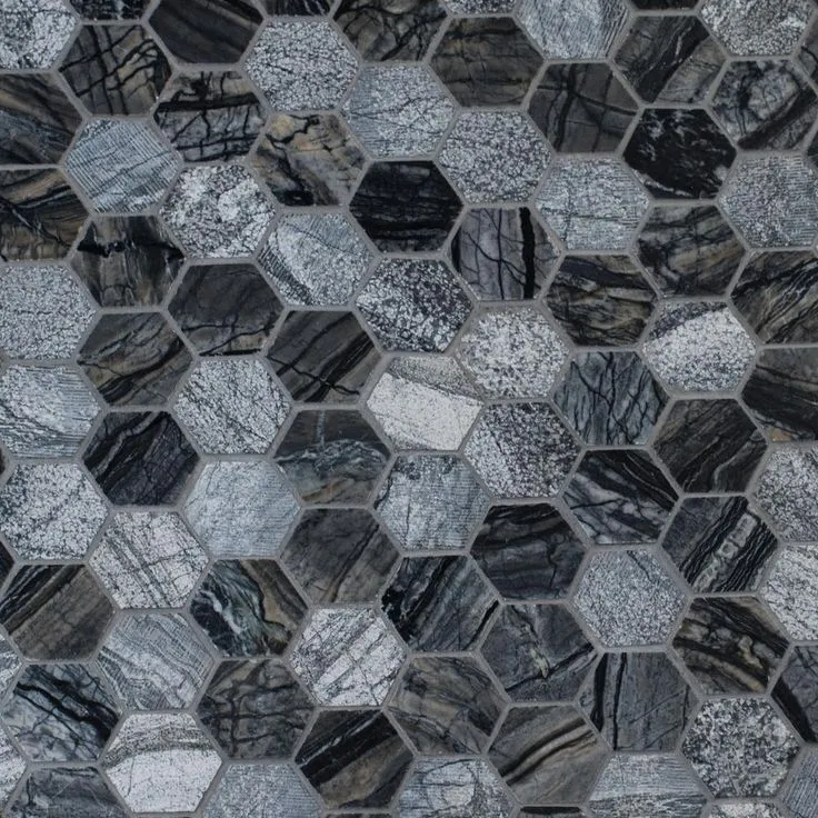 MSI Henley Hexagon 12 in. x 12 in. x 10 mm Textured Marble Mesh-Mounted Mosaic Tile (10 sq. ft. / case), photo 4 of 9