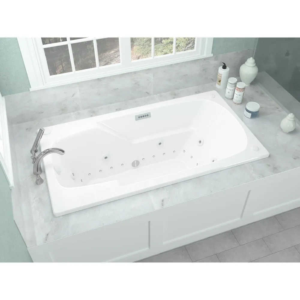 Universal Tubs Coral Diamond Series 5 ft. Left Drain Rectangular Drop-in Whirlpool and Air Bath Tub in White (32 x 59 in.), photo 3 of 20