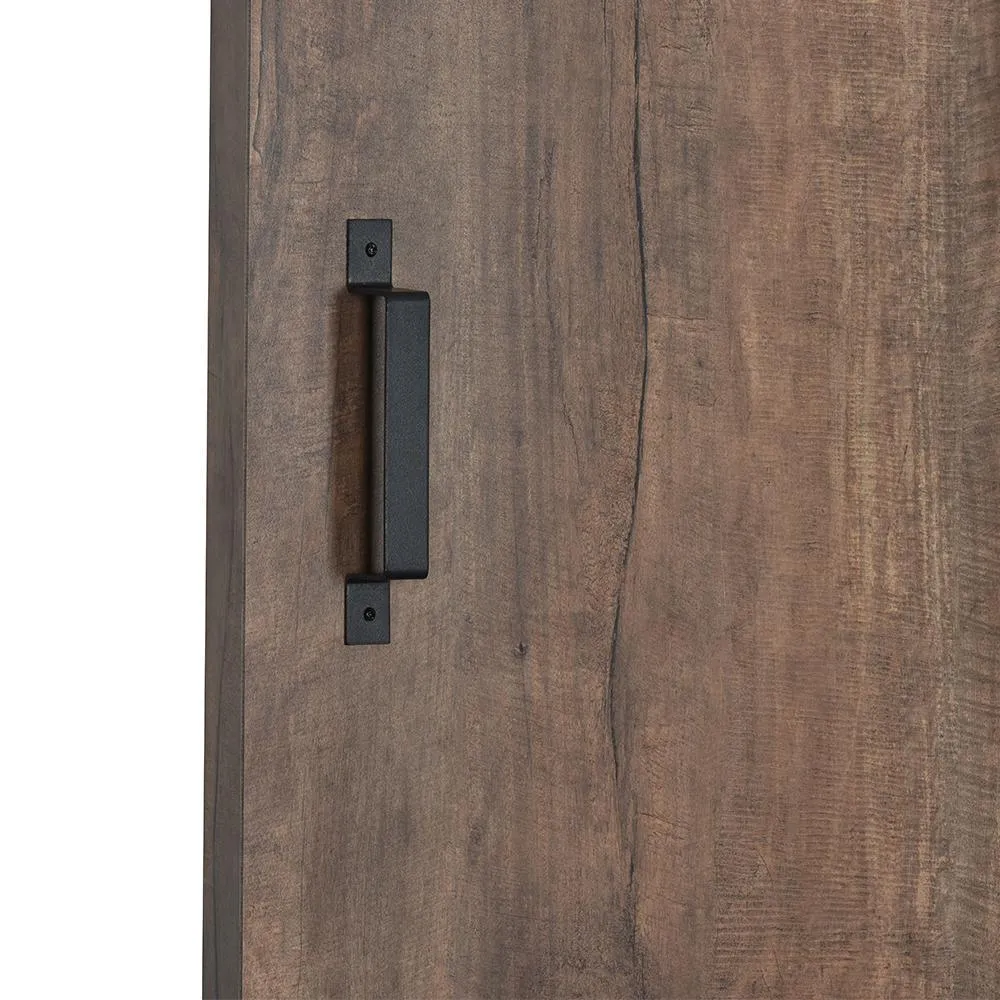43 in. x 84 in. Oxidized Beamwood 9484-58 Solid Core Wood Flush Barn Door with Sliding Door Hardware Kit, photo 4 of 6