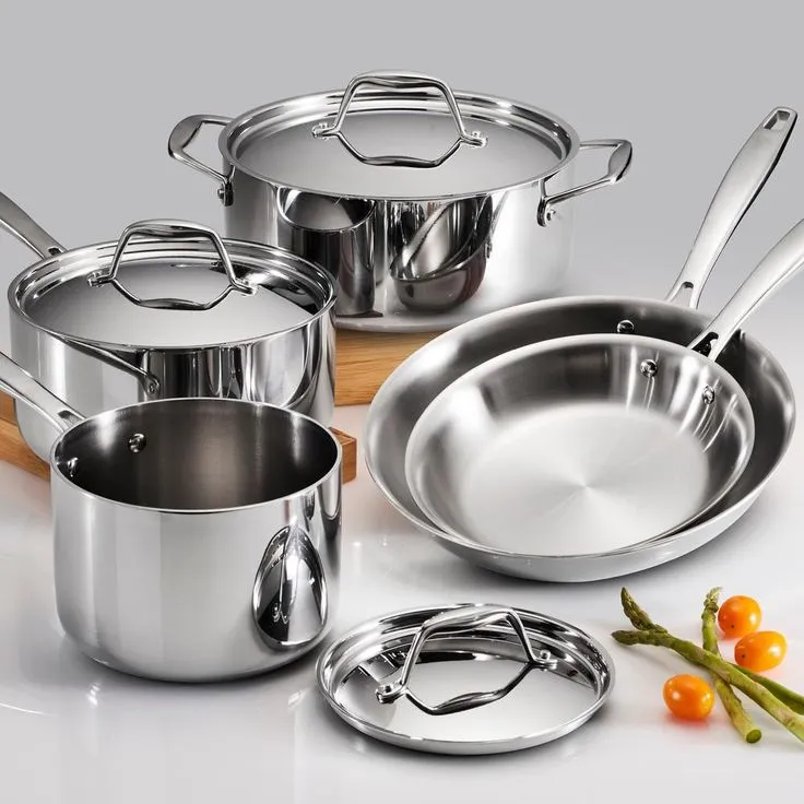 Gourmet Tri-Ply Clad 10-Piece Stainless Steel Cookware Set, photo 10 of 11