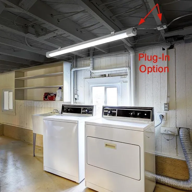 4 ft. Vapor Tight Water Tight Strip Light Plug-in Direct Wire Integrated LED Wraparound Light 3600 Lumens 4000K, photo 5 of 13