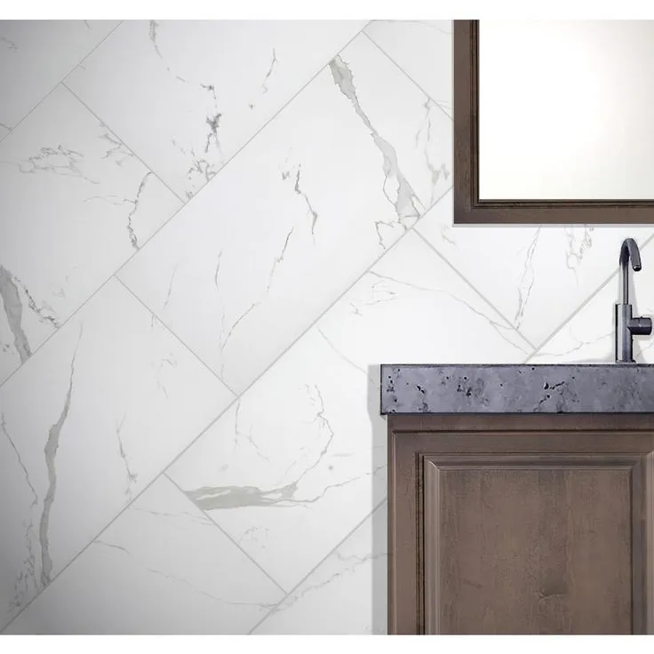 Florida Tile Home Collection Carrara Matte Rectified 12 in. x 24 in. Porcelain Floor and Wall Tile (13.3 sq. ft. /case), photo 5 of 6