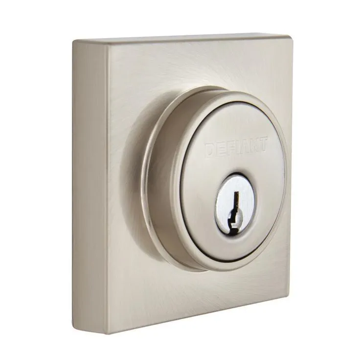 Defiant Contemporary Square Matte Black Single Cylinder Deadbolt, photo 3 of 8