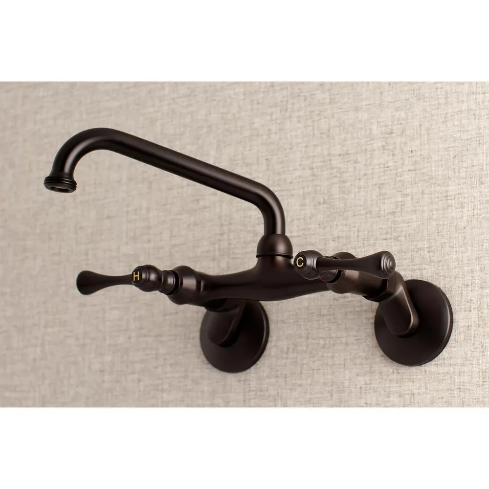 Kingston Brass Kingston Adjustable Center 2-Handle Wall-Mount Laundry Faucet in Oil Rubbed Bronze, photo 2 of 7