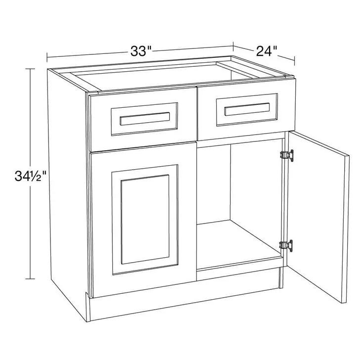 Home Decorators Collection Grayson 33 in. W x 24 in. D x 34.5 in. H Assembled Plywood Sink Base Kitchen Cabinet in Mythic Blue with Soft Close, photo 3 of 5