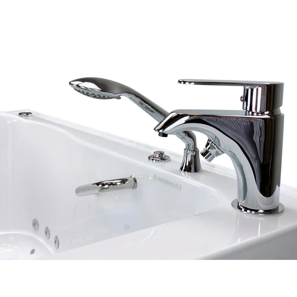 Ella Elite 52 in. Acrylic Walk-In Whirlpool Bathtub, Right-Hand Door, White, 2-Piece Fast Fill Faucet, 2 in. Dual Drain, photo 4 of 16