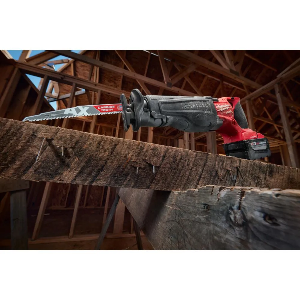 M18 FUEL 18-Volt Lithium-Ion Brushless Cordless Sawzall Reciprocating Saw Kit with Carbide Teeth The AX SAWZALL Blade, photo 5 of 9