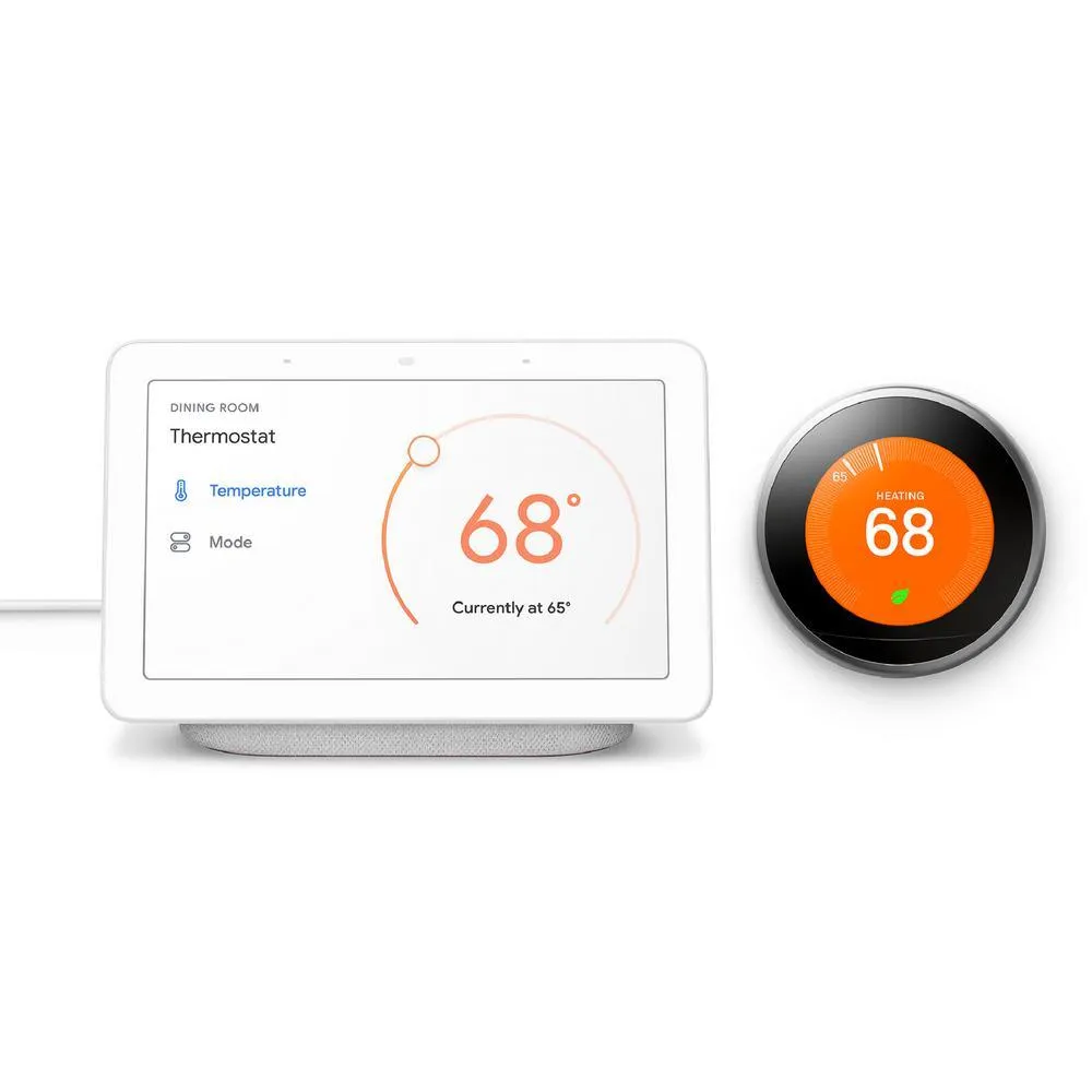 Nest Hub Chalk + Nest Learning Thermostat 3rd Gen in White, photo 19 of 20