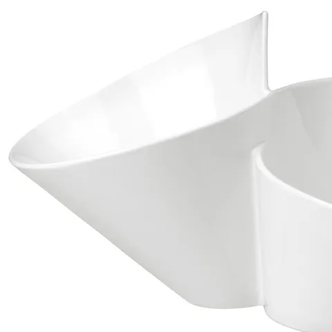 New Wave White Porcelain Chip and Dip Bowl