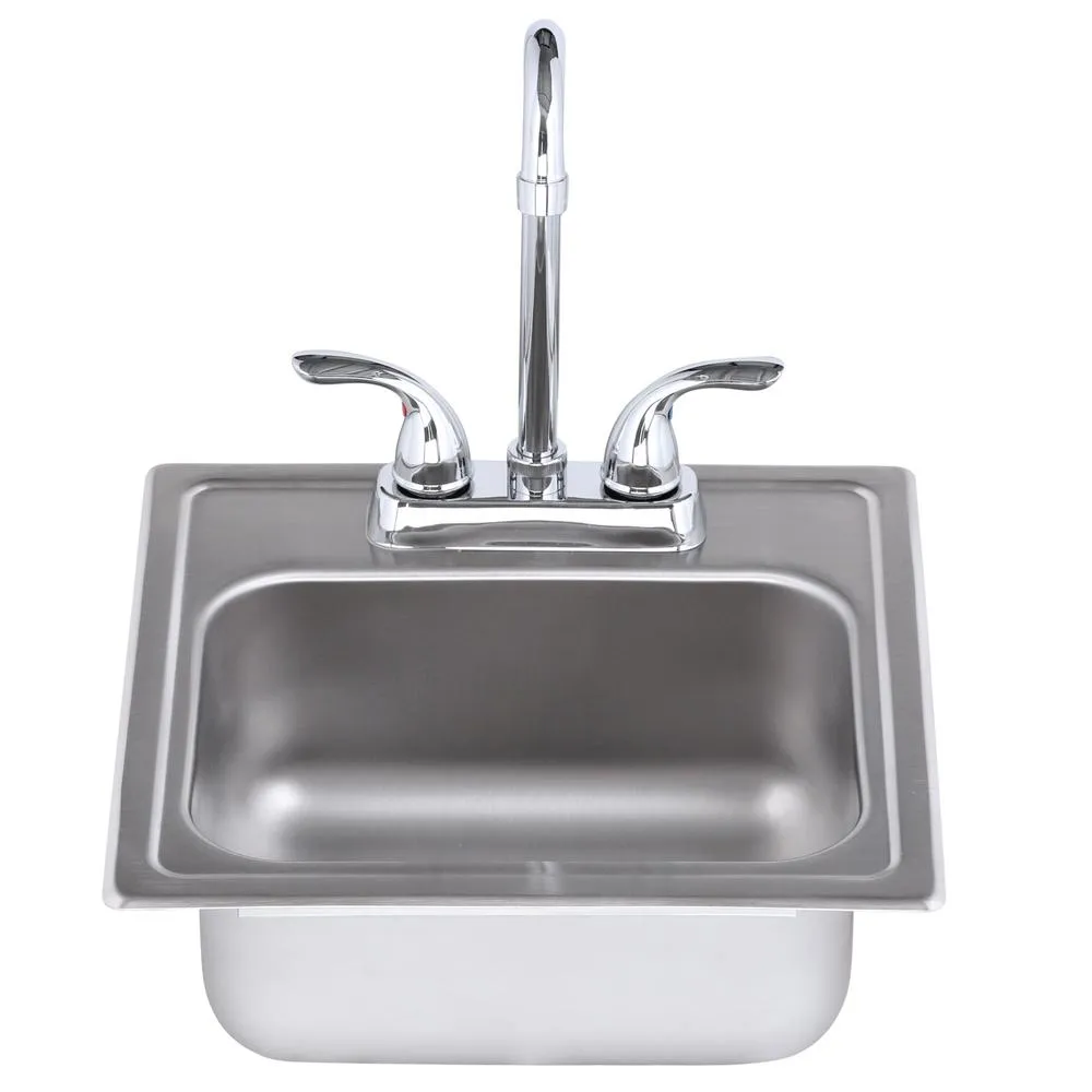 All-in-One Drop-in Stainless Steel 15 in. 2-Hole Single Bowl Bar Sink, photo 7 of 10