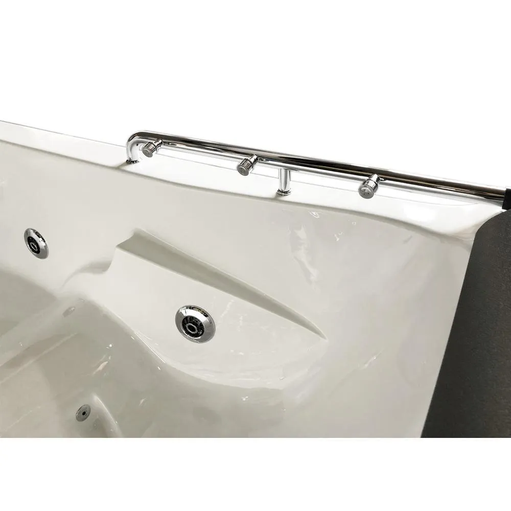 Mimi with heater 68 in. Acrylic Center Drain Corner Alcove Whirlpool Bathtub in White, photo 8 of 9