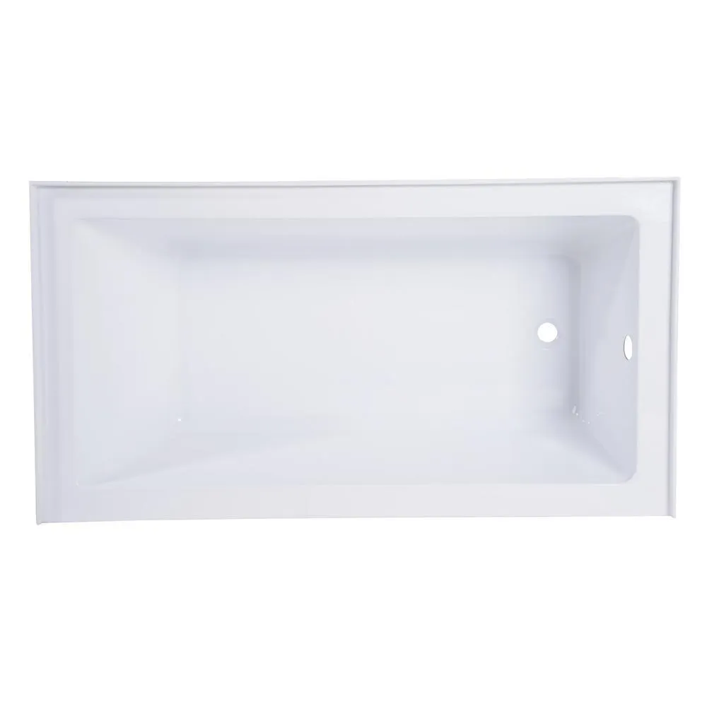 Aqua Eden Jenny 54 in. Acrylic Right-Hand Drain Rectangular Alcove Bathtub in White, photo 2 of 8