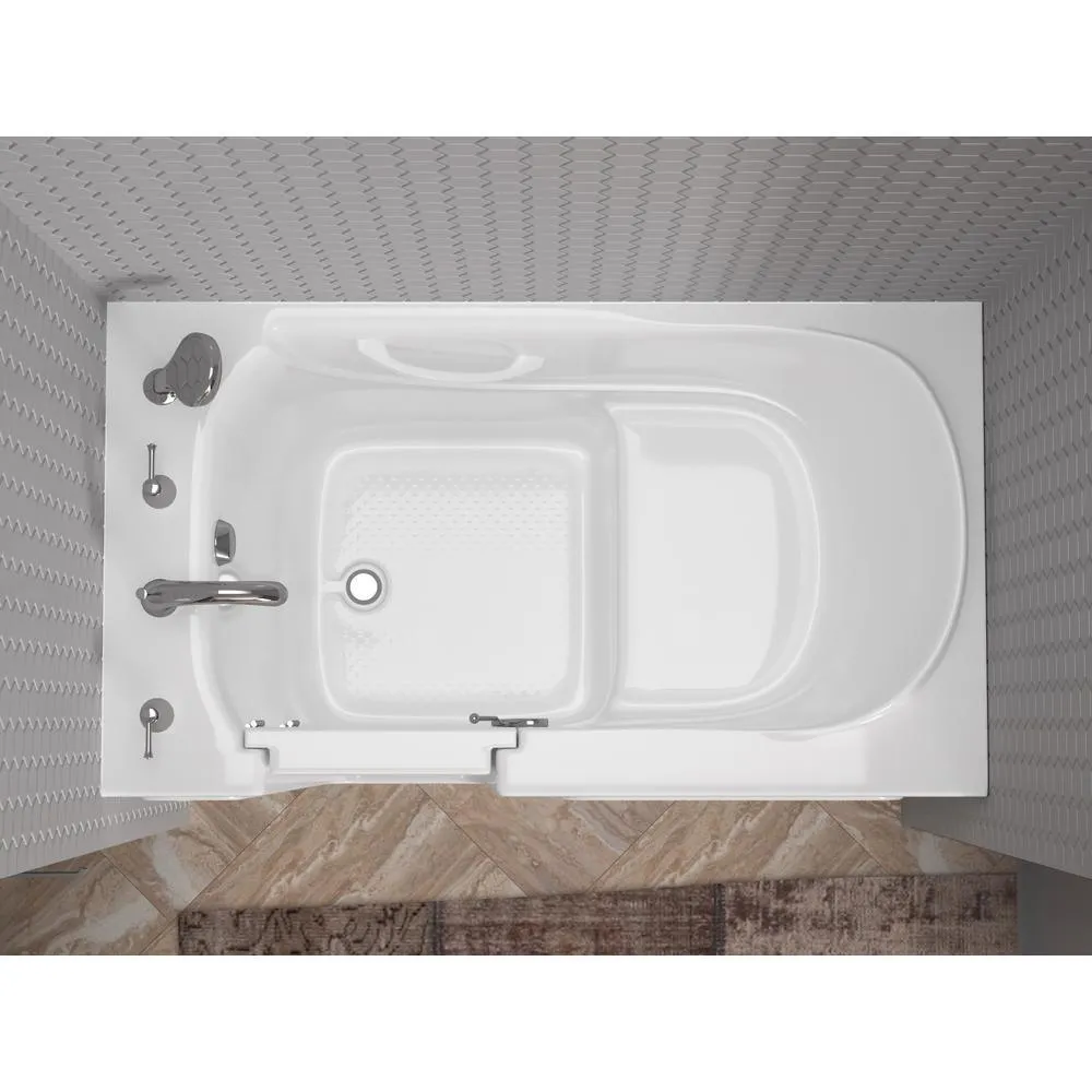 Universal Tubs HD Series 30 in. x 53 in. Left-Drain Quick-Fill Walk-In Soaking Bathtub in White, photo 8 of 21