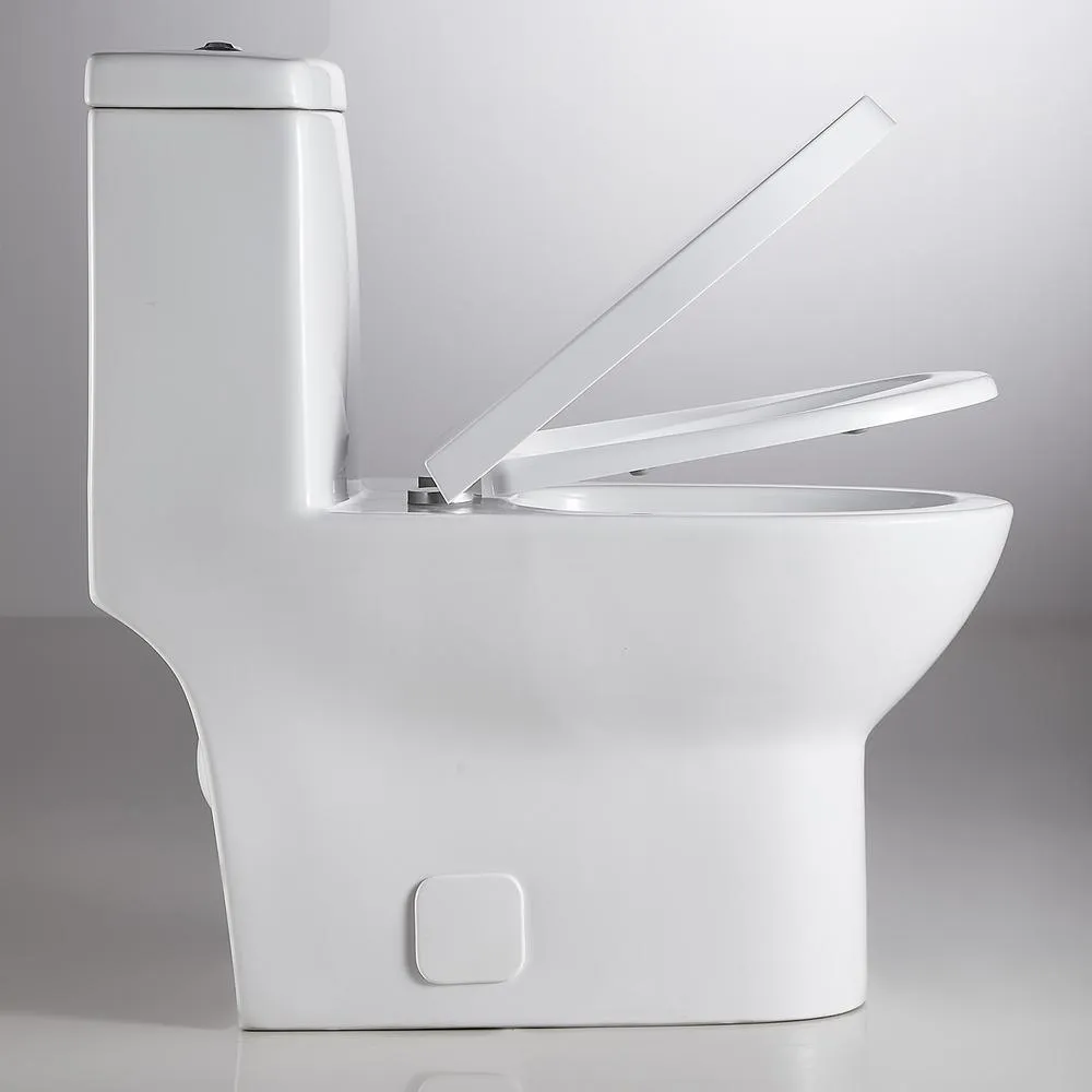 Boyel Living 0.8 GPF/1.28 GPF Dual Square Shape Flush Elongated Toilet Square Only in White, photo 3 of 5