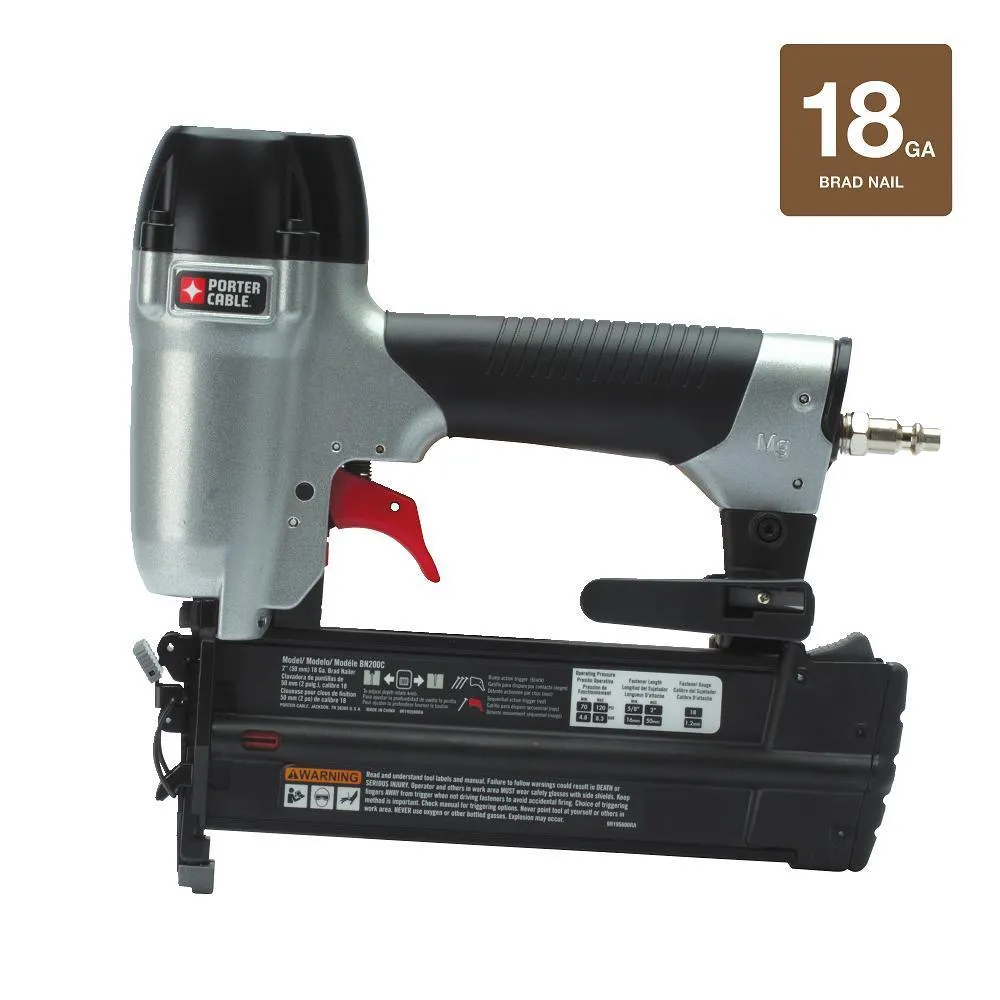 PORTER-CABLE 18-Gauge Pneumatic Brad Nailer Kit with Bonus Pneumatic 16-Gauge 2-1/2 in. Nailer Kit, photo 11 of 14