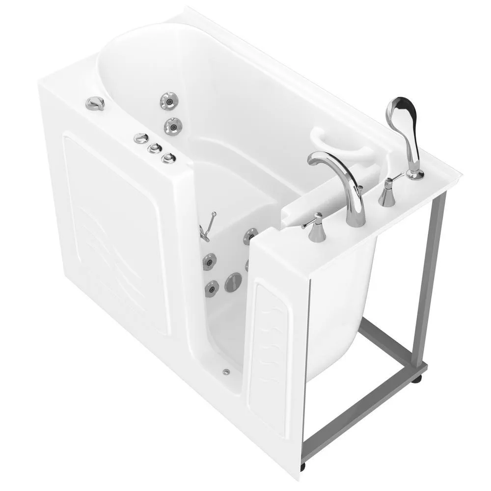 Universal Tubs HD Series 53 in. Right-Drain Quick Fill Walk-In Whirlpool Bathtub with Powered Fast Drain, White, photo 13 of 26