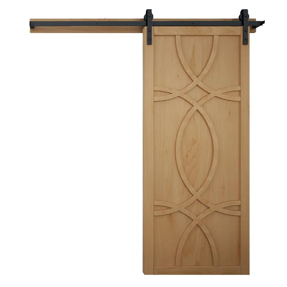 VeryCustom 42 in. x 84 in. Hollywood Bright White Wood Sliding Barn Door with Hardware Kit, photo 4 of 28