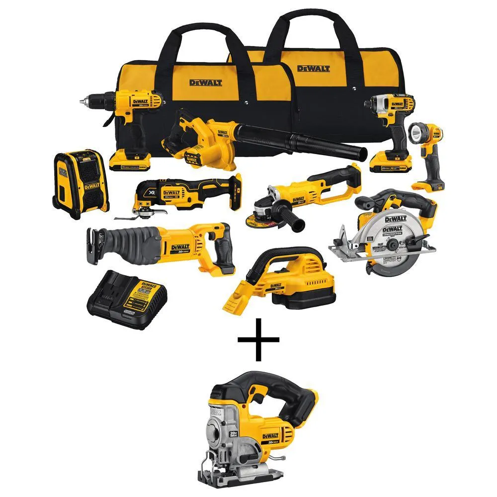 DEWALT 20-Volt Max Lithium-Ion Cordless Combo Kit (10-Tool) w/ (2) Batteries 2.0Ah, Charger & Tool Bag, photo 34 of 41