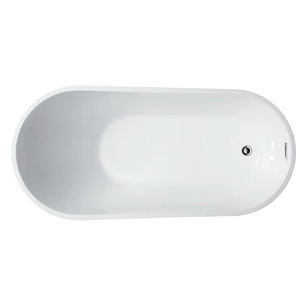 Colombes 67 in. Acrylic Flatbottom Freestanding Bathtub in White, photo 2 of 8