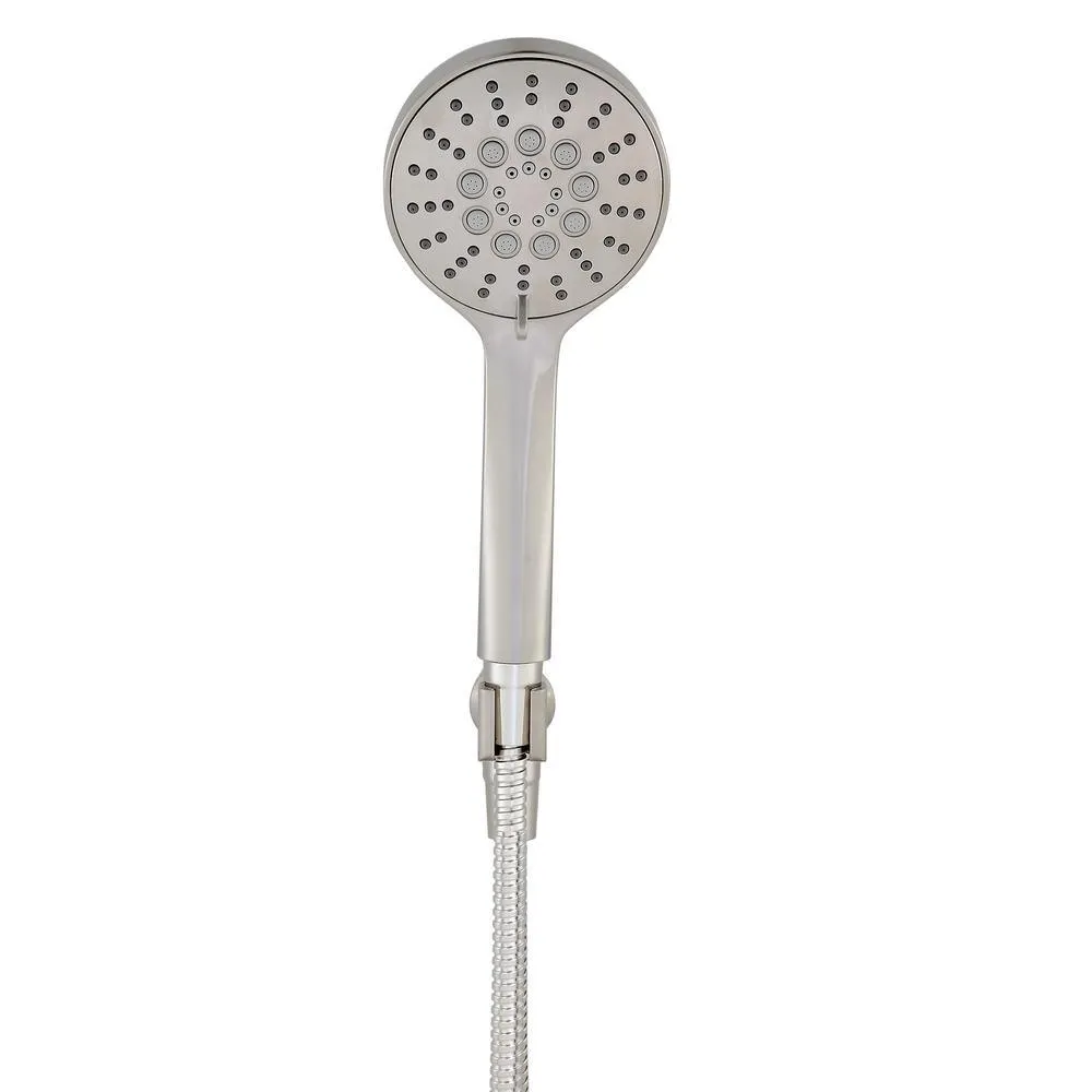 Modern 6-Spray 4.5 in. Single Wall Mount Handheld Adjustable Shower Head in Brushed Nickel, photo 5 of 9