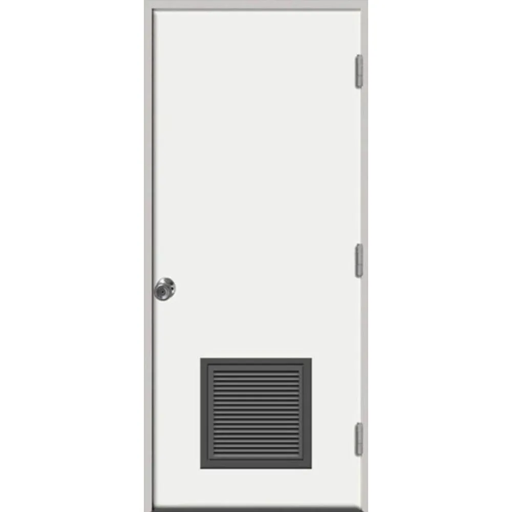 Steves & Sons 30 in. x 80 in. Premium Vented Flush White Primed Left-Hand Outswing Steel Prehung Front Door with 4 in. Wall, photo 8 of 16