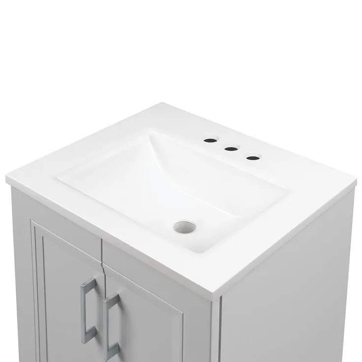 Willowridge 18-1/2 in. W Bath Vanity in Dove Gray with Cultured Marble Vanity Top in White with White Sink, photo 5 of 9