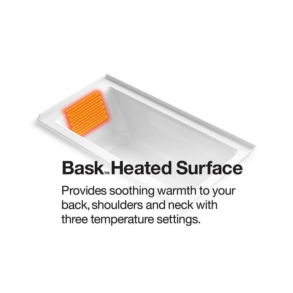 Underscore 66 in. Acrylic Oval Drop-in Air Bath Bathtub with Bask Heated Surface in Sandbar, photo 2 of 2
