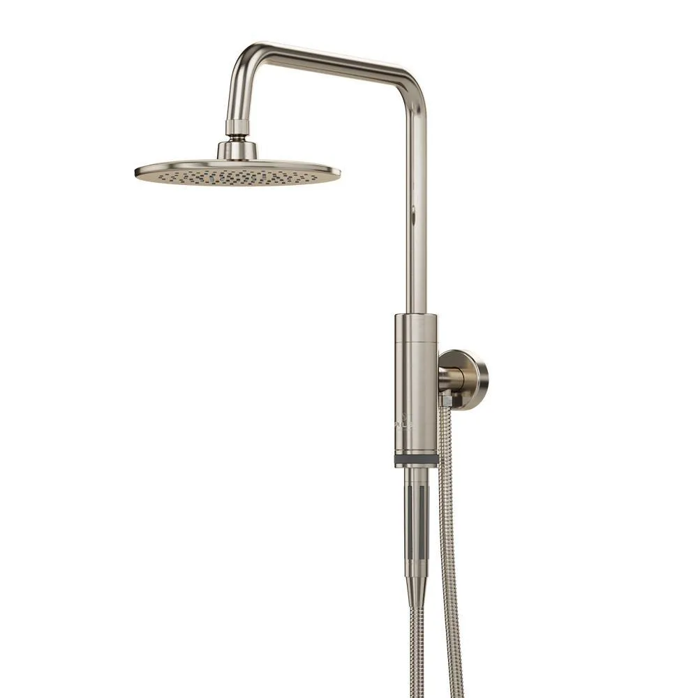1-spray 8 in. Dual Shower Head and Handheld Shower Head with Low Flow in Brushed-Nickel, photo 2 of 6