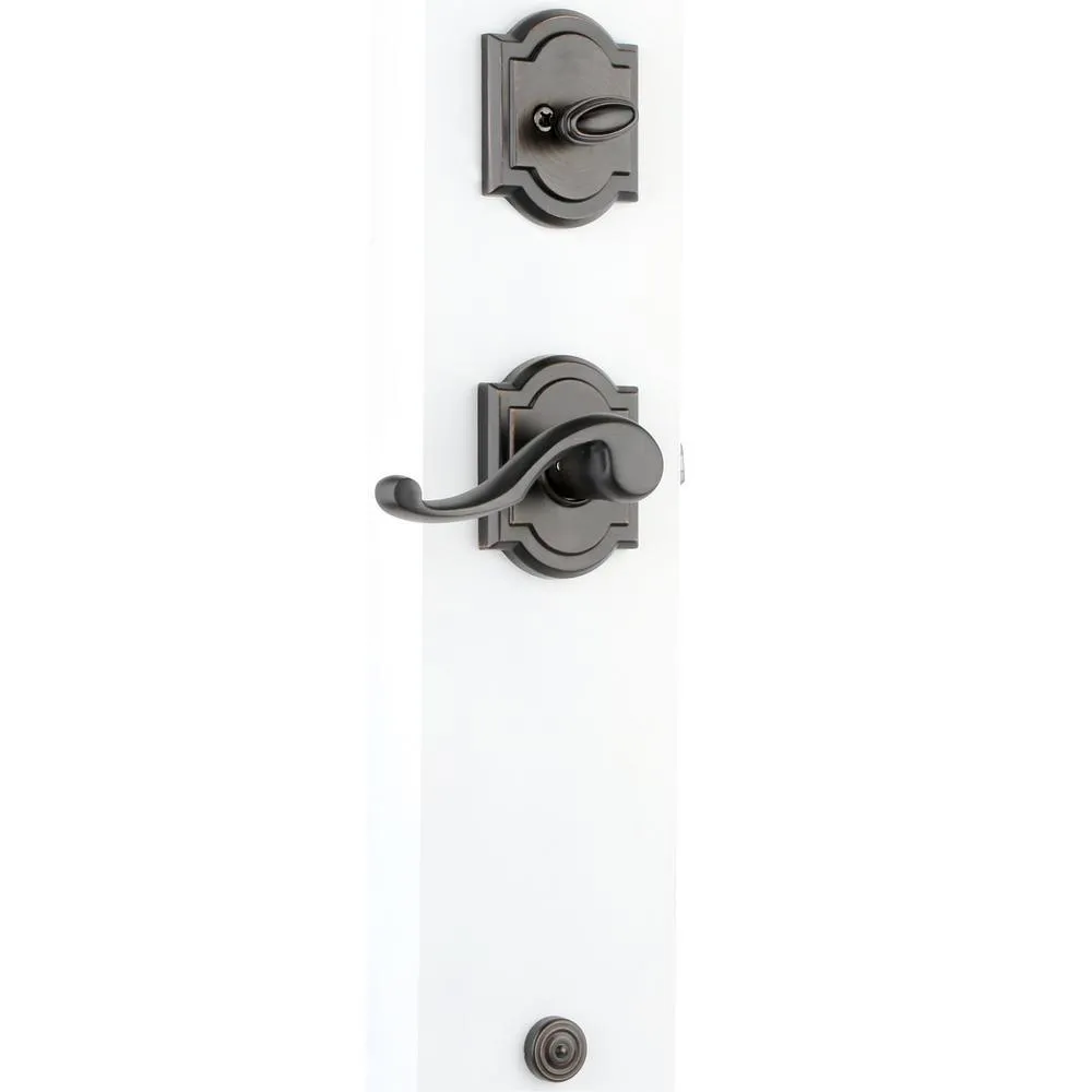 Prestige Medina Single Cylinder Venetian Bronze Exterior Door Handleset with Madrina Door Lever feat SmartKey Security, photo 4 of 5